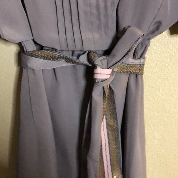 Jessica Simpson Old Money Scandi Preppy Academia Gray Tunic Sequin Belt Dress 8 - Picture 9 of 15